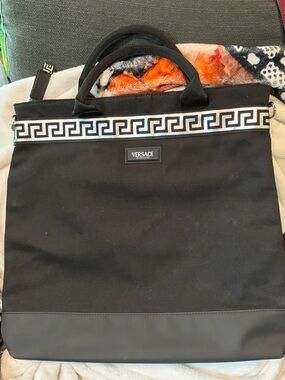 Versace Fragrance Black Tote GUC